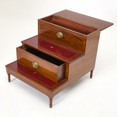 Lot 183 - George III Inlaid Mahogany Bed Steps