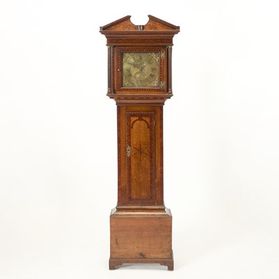 Lot 181 - English Inlaid Oak Tallcase Clock
