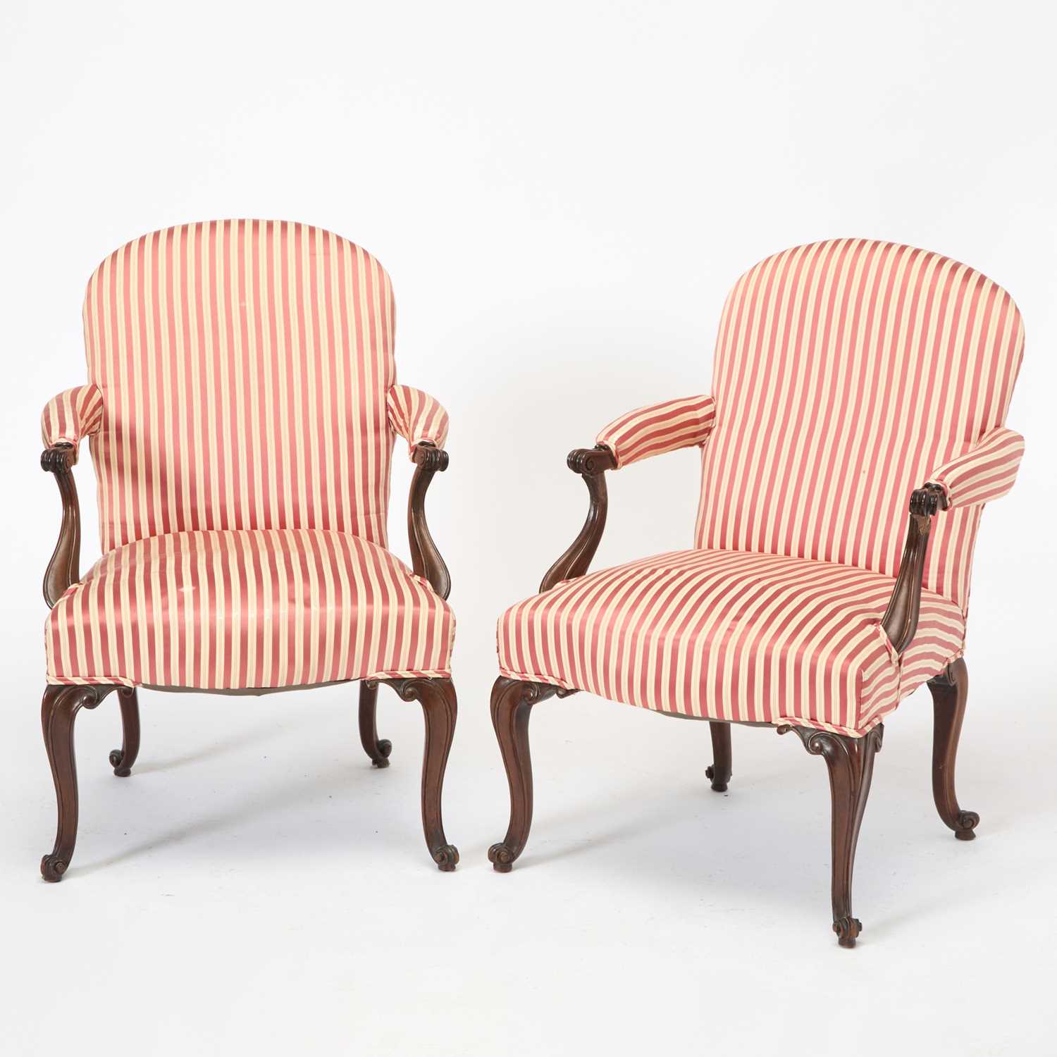 Lot 172 - Pair of George III Style Library Armchairs
