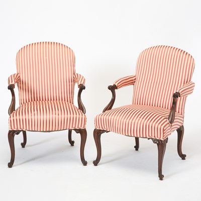 Lot 172 - Pair of George III Style Library Armchairs