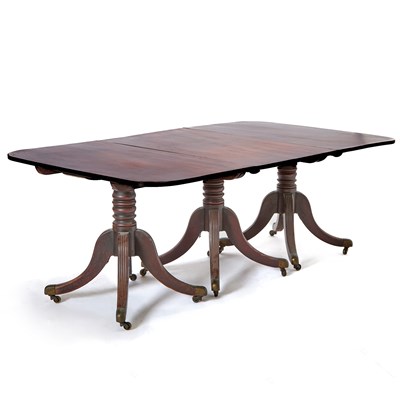 Lot 193 - Regency Mahogany Triple Pedestal Dining Table