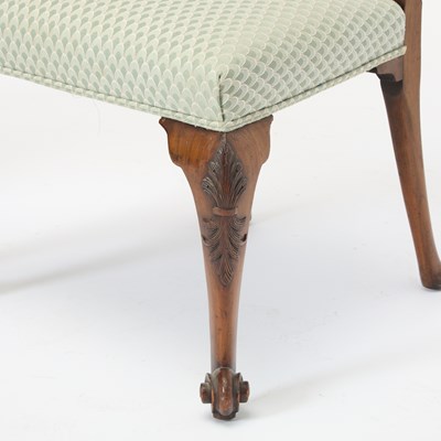 Lot 194 - Set of Six George III Style Upholstered Mahogany Dining Side Chairs