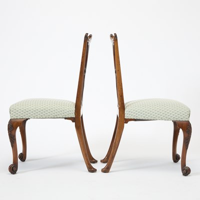 Lot 194 - Set of Six George III Style Upholstered Mahogany Dining Side Chairs