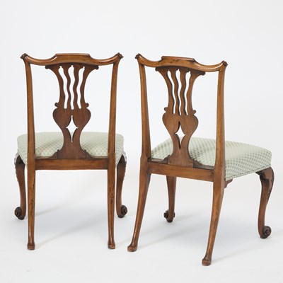 Lot 194 - Set of Six George III Style Upholstered Mahogany Dining Side Chairs