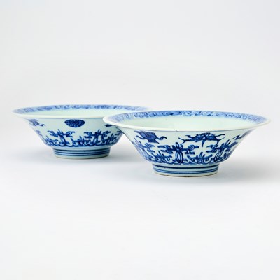Lot 251 - A Pair of Chinese Ming-Style Blue and White Porcelain Bowls
