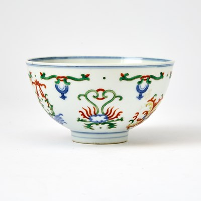 Lot 585 - A Chinese Wucai Porcelain Bowl