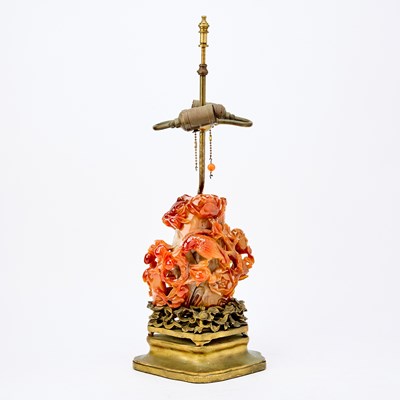 Lot 462 - A Chinese Carnelian Figural Vase
