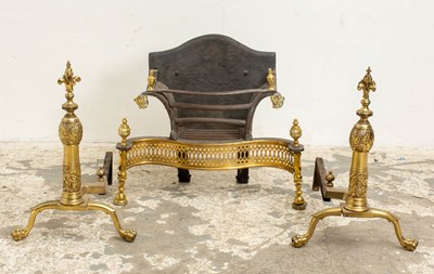 Lot 153 - Louis XV Style Brass Fire Grate