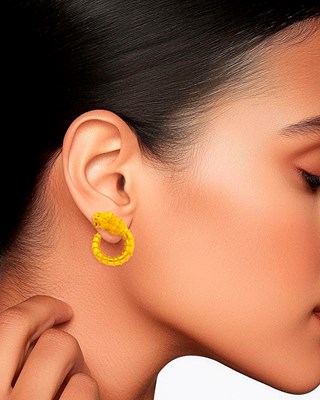 Lot 19 - Pair of High Karat Gold Coiled Chimera Earclips and Pin