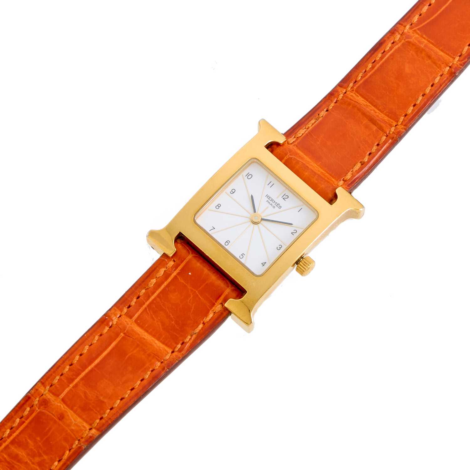 Lot 1001 - Hermès Gilt Stainless Steel 'Heure H' Wristwatch
