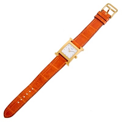 Lot 1001 - Hermès Gilt Stainless Steel 'Heure H' Wristwatch