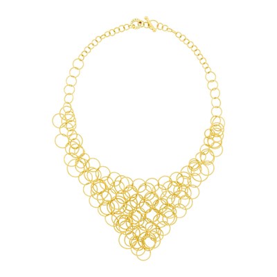Lot 140 - Roberto Coin Gold Circle Link Bib Necklace