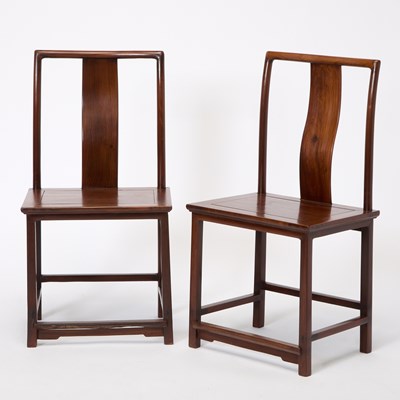 Lot 489 - A Pair of Chinese Hardwood Side Chairs, Yitongbei