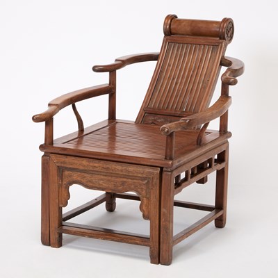 Lot 477 - A Chinese Hardwood Reclining Chair