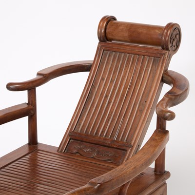 Lot 137 - Chinese Hardwood Reclining Chair