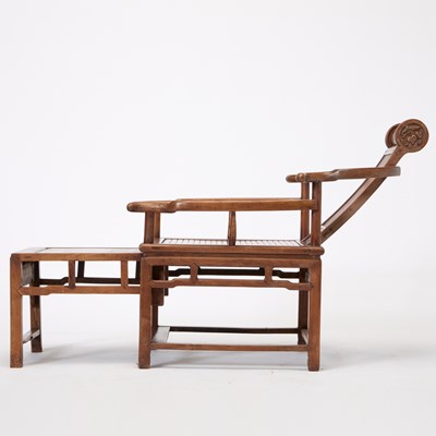 Lot 137 - Chinese Hardwood Reclining Chair