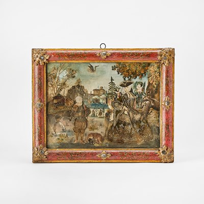 Lot 160 - Group of Six Framed Embroidered Works and Reliquaries