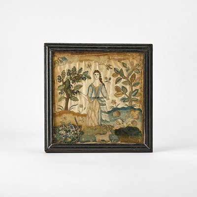 Lot 160 - Group of Six Framed Embroidered Works and Reliquaries