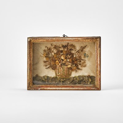 Lot 160 - Group of Six Framed Embroidered Works and Reliquaries