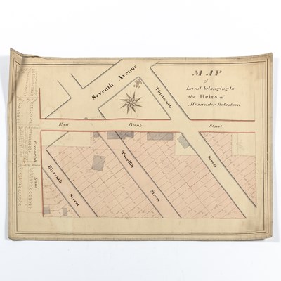 Lot 242 - Map of Greenwich Village with land belonging to Scottish educator