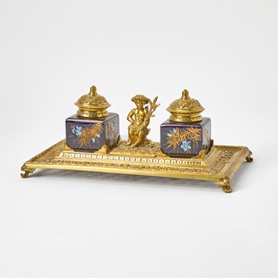 Lot 235 - Louis XVI Style Gilt Brass Inkstand