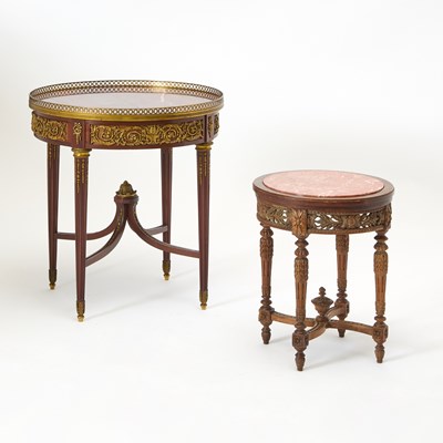Lot 261 - Two Louis XVI Style Marble Top Occasional Tables