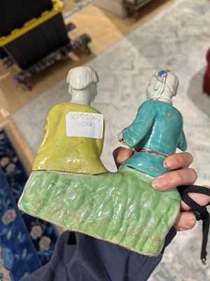 Lot 108 - Chinese Enameled Porcelain Figure of Hehe Erxian