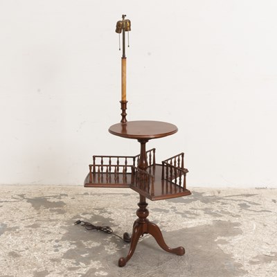 Lot 181 - Georgian Style Mahogany Bookcase Floor Lamp