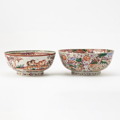 Lot 107 - Two Chinese Export Porcelain Punchbowls