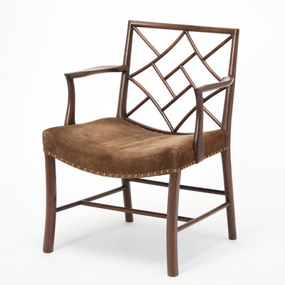 Lot 295 - George III "Cockpen" Mahogany Upholstered Armchair