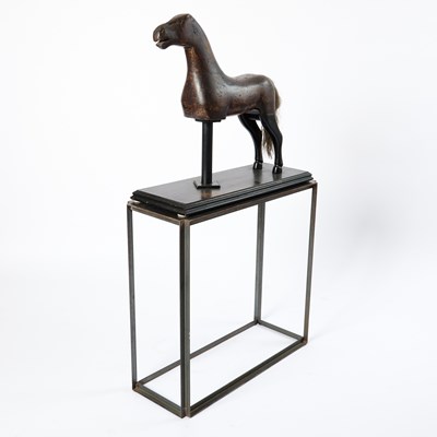 Lot 289 - Antique Carved Wood Horse on Stand