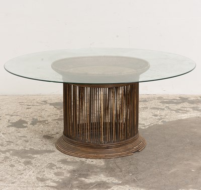 Lot 194 - Rattan Glass Top Low Table