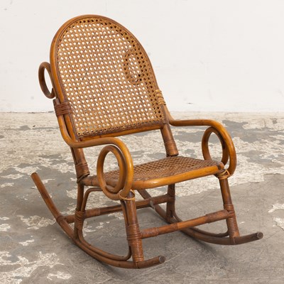 Lot 203 - Child's Cane Back Bentwood Rocking Chair