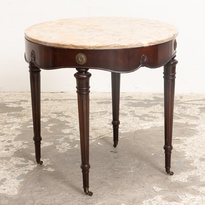 Lot 345 - Marble Top Mahogany Side Table
