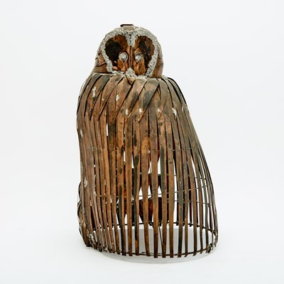Lot 296 - Welded Copper Owl Hanging Sculpture