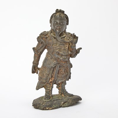 Lot 473 - A Chinese Cast Bronze Figure of Guandi