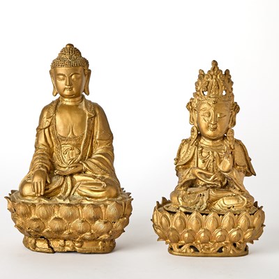 Lot 479 - Two Chinese Cast Bronze Buddhist Figures