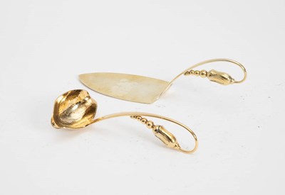 Lot 211 - Sterling Danish Gilt Plated Utensils