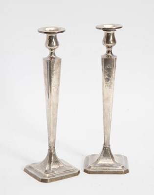 Lot 212 - Pair of Weighted Sterling Candlesticks