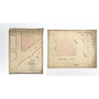 Lot 245 - Two maps Of Greenwich Village depicting Jefferson Market