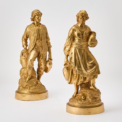 Lot 150 - Pair of Russian Gilt-Bronze Figures of Bulgarians