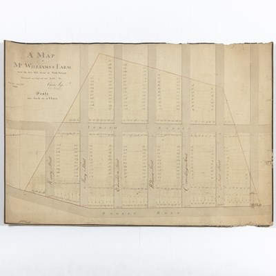 Lot 246 - Map of a Mr. Williams's farm featuring Bowery Road