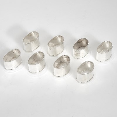 Lot 107 - Set of Eight Tiffany & Co. Sterling Silver Napkin Rings