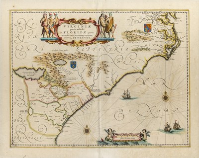 Lot 211 - Jan Jansson: Virginiae patis australis, et Floridae partis orientalis... 1639