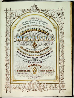 Lot 16 - The Emperor Franz Joseph ennobles a Jewish Baron in Alexandria