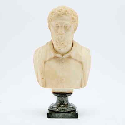 Lot 178 - Continental Carved White Marble Portrait Bust of a Bearded Man