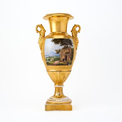 Lot 255 - Large Paris Porcelain Two-Handled Vase