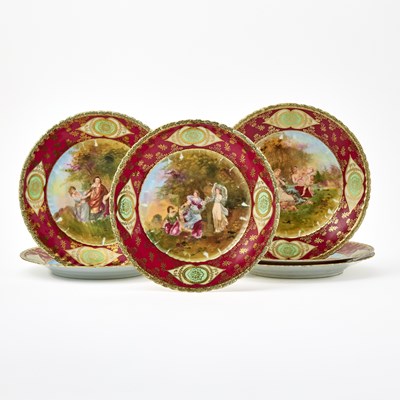 Lot 252 - Six Vienna Porcelain Small Cabinet Plates