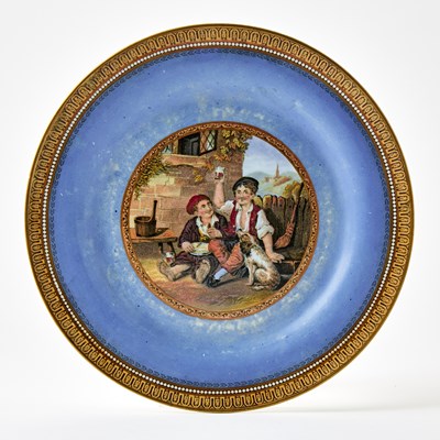 Lot 141 - Five English Transfer Decorated Porcelain Cabinet Plates