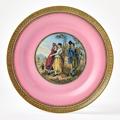 Lot 141 - Five English Transfer Decorated Porcelain Cabinet Plates